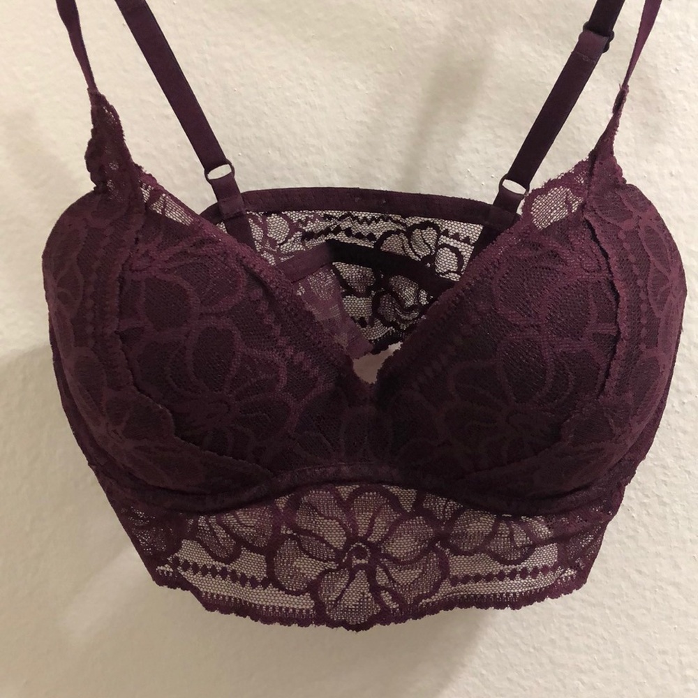 Victoria’s Secret / Pink - Maroon Lace Bralette! - Picture 2 of 5